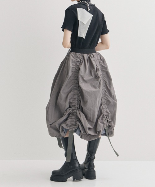 MECRE（メクル）の「【MECRE/メクル】ベルトコードデザインスカート（スカート・レディース・グレー/ブラック・S/XS）」の8枚目の写真