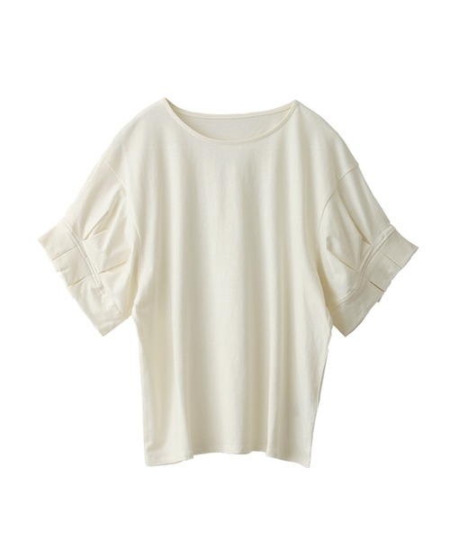 itto...(イット)の「華やかタック袖カットソー(Tシャツ/カットソー・レディース・ブラック/イエロー/オフホワイト/グレイッシュベージュ・M)」の11枚目の写真