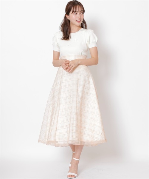 SWINGLE(スウィングル)の「スパンチェックチュールフレアスカート(スカート・レディース・サックスブルー/ピンク/ブラック・FREE)」の15枚目の写真