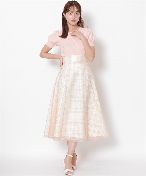 SWINGLE(スウィングル)の「スパンチェックチュールフレアスカート(スカート・レディース・サックスブルー/ピンク/ブラック・FREE)」の17枚目の写真