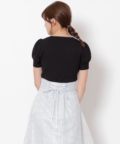 SWINGLE(スウィングル)の「スパンチェックチュールフレアスカート(スカート・レディース・サックスブルー/ピンク/ブラック・FREE)」の5枚目の写真