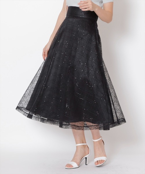 SWINGLE(スウィングル)の「スパンチェックチュールフレアスカート(スカート・レディース・サックスブルー/ピンク/ブラック・FREE)」の21枚目の写真