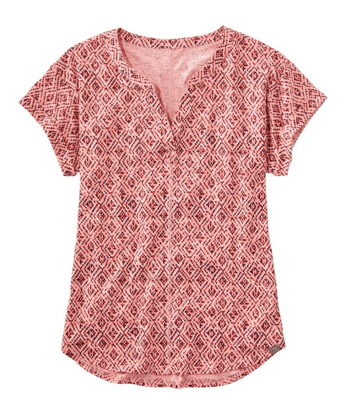 L.L.Bean（エルエルビーン）の「ストリームサイド・ティ、半袖　スプリットネック　プリント 米国フィット・プチ（Tシャツ/カットソー・レディース・ピンク系その他/ブルー系その他/グリーン系その他・X-SMALL/SMALL/MEDIUM/LARGE）」の3枚目の写真