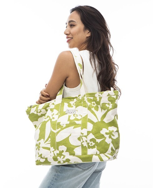 BILLABONG（ビラボン）の「BILLABONG レディース ALL DAY BEACH TOTE トートバッグ 【2024年夏モデル】/ビラボンコットントートバッグ（トートバッグ・レディース・ブラウン/グリーン系その他・FREE）」の2枚目の写真