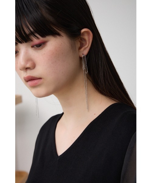 AZUL by moussy（アズールバイマウジー）の「リボンモチーフスウィングピアス（ピアス（両耳用）・レディース・ブラック/シルバー・FREE）」の8枚目の写真