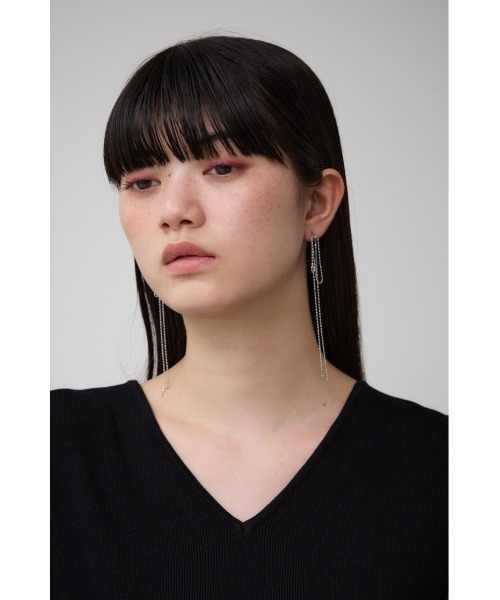 AZUL by moussy（アズールバイマウジー）の「リボンモチーフスウィングピアス（ピアス（両耳用）・レディース・ブラック/シルバー・FREE）」の9枚目の写真