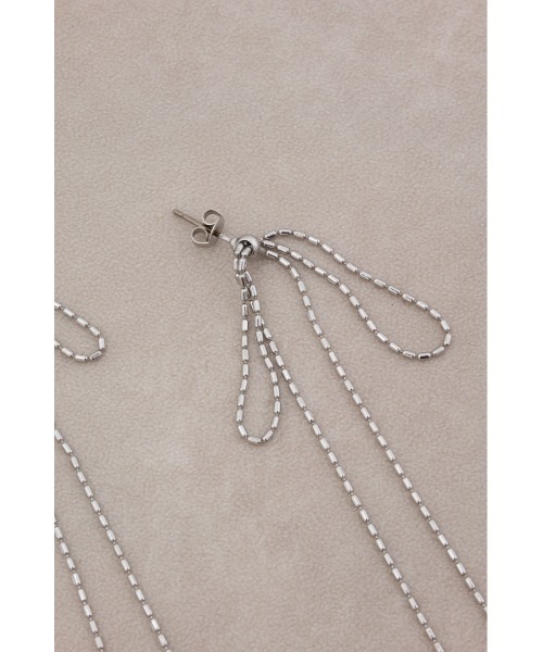 AZUL by moussy（アズールバイマウジー）の「リボンモチーフスウィングピアス（ピアス（両耳用）・レディース・ブラック/シルバー・FREE）」の12枚目の写真