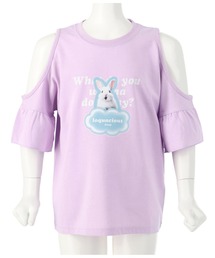 ANAP kids（アナップキッズ）の「うさぎプリント肩あきトップス（Tシャツ/カットソー・キッズ）」