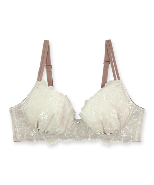 fran de lingerie(フランデランジェリー)の「「ナチュラルデイリーノンワイヤーブラ001 ブラジャー(ワイヤー無し)」(ブラジャー・レディース・グリーン/グレイッシュベージュ/ブラック/クリーム/ネイビー/シルバーグレー・B65/B70/C70/D70/G70/G75/E70/E75/F65/F70/F75/G65/B75/C65/C75/D65/D75/E65)」の5枚目の写真