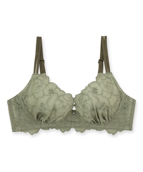 fran de lingerie(フランデランジェリー)の「「ナチュラルデイリーノンワイヤーブラ001 ブラジャー(ワイヤー無し)」(ブラジャー・レディース・グリーン/グレイッシュベージュ/ブラック/クリーム/ネイビー/シルバーグレー・B65/B70/C70/D70/G70/G75/E70/E75/F65/F70/F75/G65/B75/C65/C75/D65/D75/E65)」の9枚目の写真