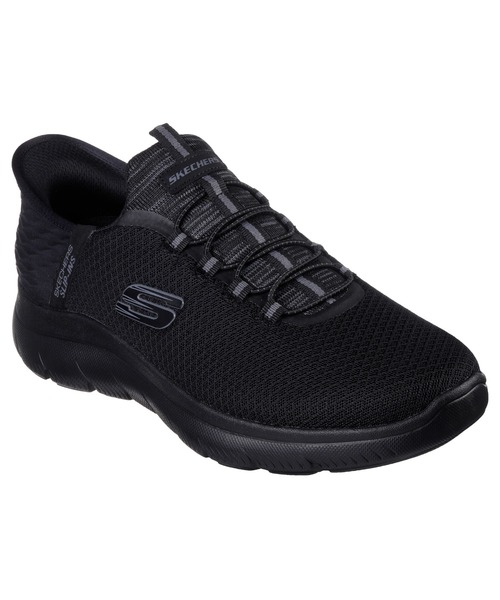 SKECHERS（スケッチャーズ）の「SKECHERS HANDS FREE SLIP-INS: SUMMITS - HIGH RANGE / スケッチャーズ ハンズフリースリップインズ：サミッツ-ハイレンジ【幅広 ワイドタイプ 】（スリッポン・メンズ・チャコール/ベージュ/ブラック×ブラック・26.5cm/26cm/25.5cm/25cm/28cm/27.5cm/27cm）」の2枚目の写真