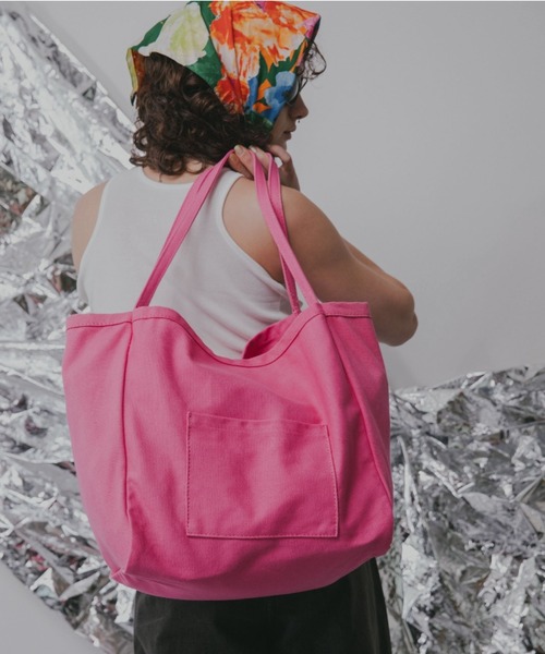 Solace(ソレイス)の「カラービッグトートバッグ(トートバッグ・レディース・イエロー/オレンジ/ピンク/グリーン・FREE)」の13枚目の写真