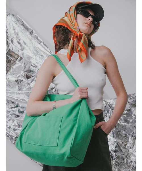 Solace(ソレイス)の「カラービッグトートバッグ(トートバッグ・レディース・イエロー/オレンジ/ピンク/グリーン・FREE)」の9枚目の写真