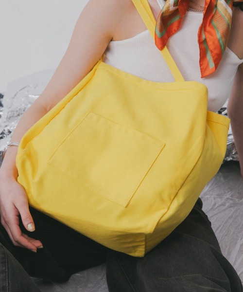 Solace(ソレイス)の「カラービッグトートバッグ(トートバッグ・レディース・イエロー/オレンジ/ピンク/グリーン・FREE)」の16枚目の写真