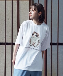 Beno（ビーノ）の「シルキータッチビックシルエットマルチプリントTシャツ（Tシャツ/カットソー）」