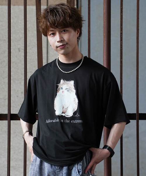 Beno(ビーノ)の「シルキータッチビックシルエットマルチプリントTシャツ(Tシャツ/カットソー・メンズ・ホワイト系1/ブラック系4/ブラック系2/ホワイト系3/ブラック系3/ホワイト系4/ホワイト系2/ブラック系1/ホワイト系5/ホワイト系6/ブラック系5/ブラック系6/ブラック系7/ブラック系8/ホワイト系7/ホワイト系8・LARGE/MEDIUM/X-LARGE)」の11枚目の写真