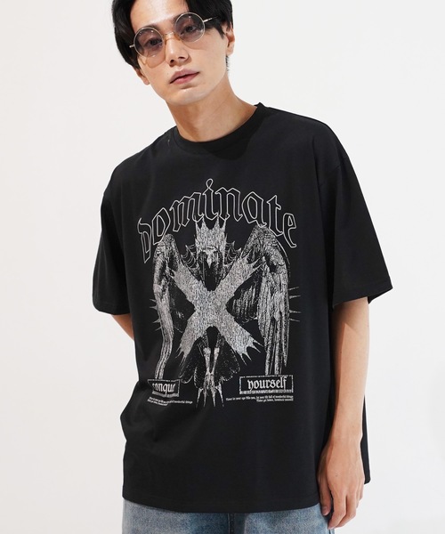 Beno(ビーノ)の「シルキータッチビックシルエットマルチプリントTシャツ(Tシャツ/カットソー・メンズ・ホワイト系1/ブラック系4/ブラック系2/ホワイト系3/ブラック系3/ホワイト系4/ホワイト系2/ブラック系1/ホワイト系5/ホワイト系6/ブラック系5/ブラック系6/ブラック系7/ブラック系8/ホワイト系7/ホワイト系8・LARGE/MEDIUM/X-LARGE)」の13枚目の写真