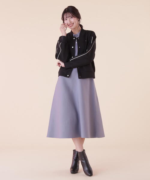 JILL by JILL STUART(ジルバイジルスチュアート)の「バイカラーパイピングスタジャン(ブルゾン・レディース・ホワイト/ブラック・FREE)」の6枚目の写真