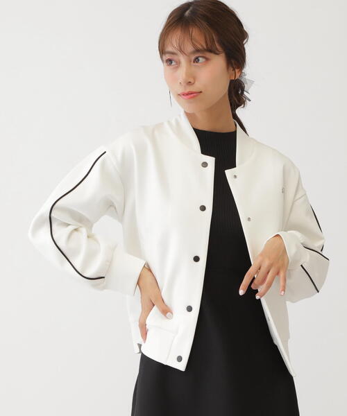 JILL by JILL STUART(ジルバイジルスチュアート)の「バイカラーパイピングスタジャン(ブルゾン・レディース・ホワイト/ブラック・FREE)」の21枚目の写真