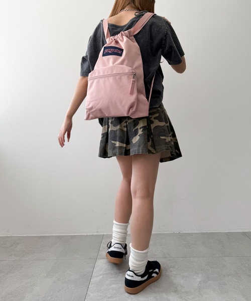 JANSPORT（ジャンスポーツ）の「WEGO/JANSPORT　DRAWSACK（バックパック/リュック・レディース・ブラック/ネイビー/ライトピンク・FREE）」の9枚目の写真