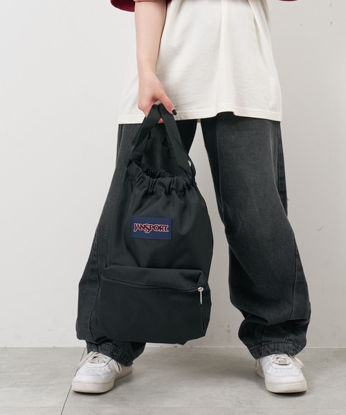 JANSPORT（ジャンスポーツ）の「WEGO/JANSPORT　DRAWSACK（バックパック/リュック・レディース・ブラック/ネイビー/ライトピンク・FREE）」の8枚目の写真