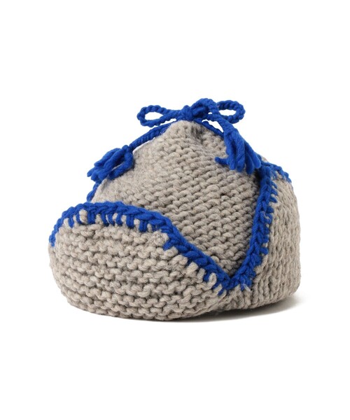 BEAMS BOY（ビームスボーイ）の「2トーン イヤー キャップ（ニットキャップ/ビーニー・レディース・ブラック/グレー/オフホワイト・ONE SIZE）」の3枚目の写真