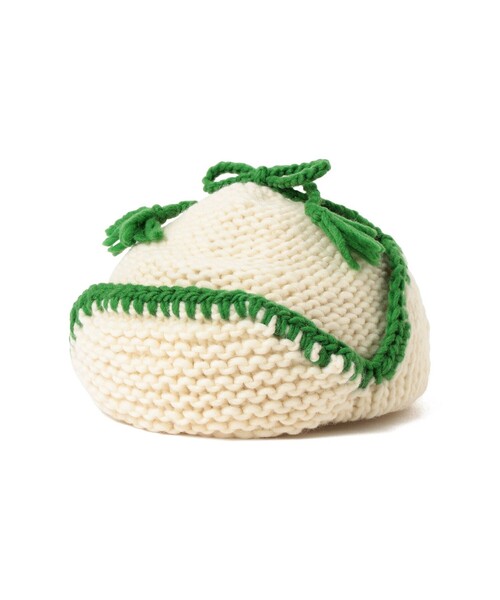 BEAMS BOY（ビームスボーイ）の「2トーン イヤー キャップ（ニットキャップ/ビーニー・レディース・ブラック/グレー/オフホワイト・ONE SIZE）」の7枚目の写真