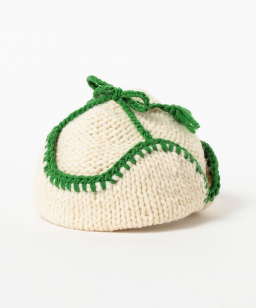 BEAMS BOY（ビームスボーイ）の「2トーン イヤー キャップ（ニットキャップ/ビーニー・レディース・ブラック/グレー/オフホワイト・ONE SIZE）」の8枚目の写真