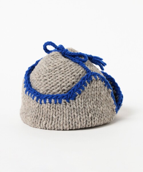 BEAMS BOY（ビームスボーイ）の「2トーン イヤー キャップ（ニットキャップ/ビーニー・レディース・ブラック/グレー/オフホワイト・ONE SIZE）」の12枚目の写真