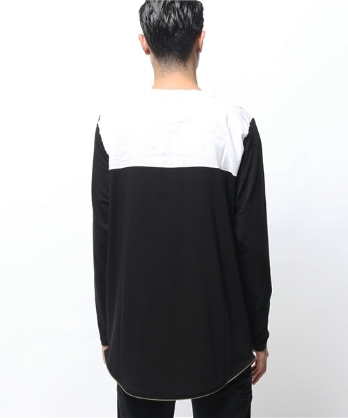 DANKE SCHON（ダンケシェーン）の「DankeSchon/ダンケシェーン/PanelRoundZip L/S T-Shirts（Tシャツ/カットソー・メンズ・ホワイト/ブラック/その他・FREE）」の6枚目の写真