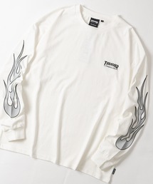 THRASHER（スラッシャー）の「【at】〔THRASHER スラッシャー〕OE天竺 バックプリント 袖プリント Long Sleeve T-shirt（Tシャツ/カットソー）」