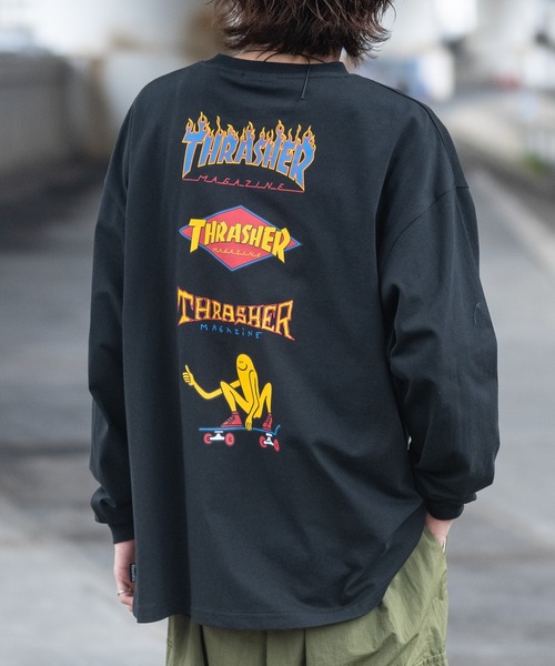 THRASHER（スラッシャー）の「【at】〔THRASHER/スラッシャー〕OE天竺 バックプリント/袖プリント Long Sleeve T-shirt（Tシャツ/カットソー・メンズ・ホワイト系1/ホワイト系2/ブラック系1/ブラック系2/ライトグレー系1/ライトグレー系2/ダークグリーン系1/ダークグリーン系2/ホワイト系4/ブラック系3/ライトグレー系4/ホワイト系3/ブラック系4/ライトグレー系3/ホワイト系5/ブラック系5/ブラック系6/ブラック系7/ホワイト系7/ライトグレー系5/ライトグレー系6/ライトグレー系7/ホワイト系6・MEDIUM/LARGE）」の9枚目の写真