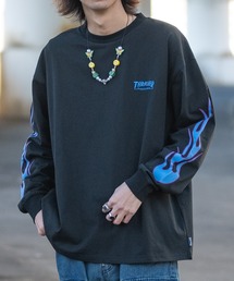 THRASHER（スラッシャー）の「【at】〔THRASHER/スラッシャー〕OE天竺 バックプリント/袖プリント Long Sleeve T-shirt（Tシャツ/カットソー・メンズ）」