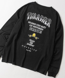 【at】〔THRASHER/スラッシャー〕OE天竺 バックプリント/袖プリント Long Sleeve T-shirt
