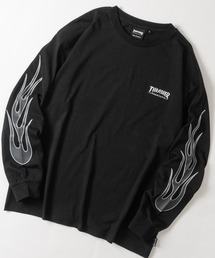 THRASHER（スラッシャー）の「【at】〔THRASHER スラッシャー〕OE天竺 バックプリント 袖プリント Long Sleeve T-shirt（Tシャツ/カットソー）」