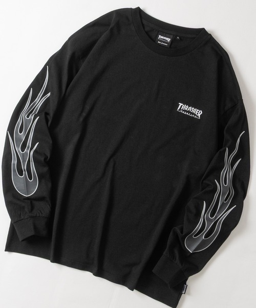 THRASHER（スラッシャー）の「【at】〔THRASHER/スラッシャー〕OE天竺 バックプリント/袖プリント Long Sleeve T-shirt（Tシャツ/カットソー・メンズ・ホワイト系1/ホワイト系2/ブラック系1/ブラック系2/ライトグレー系1/ライトグレー系2/ダークグリーン系1/ダークグリーン系2/ホワイト系4/ブラック系3/ライトグレー系4/ホワイト系3/ブラック系4/ライトグレー系3/ホワイト系5/ブラック系5/ブラック系6/ブラック系7/ホワイト系7/ライトグレー系5/ライトグレー系6/ライトグレー系7/ホワイト系6/ブラック系8/ブラック系9/ホワイト系8/ライトグレー系8・MEDIUM/LARGE）」の17枚目の写真