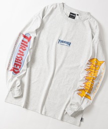 【at】〔THRASHER/スラッシャー〕OE天竺 バックプリント/袖プリント Long Sleeve T-shirt