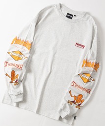 JOHN'S CLOSET（ジョンズクローゼット）の「【at】〔THRASHER/スラッシャー〕OE天竺 バックプリント/袖プリント Long Sleeve T-shirt（Tシャツ/カットソー）」