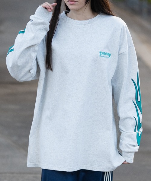 THRASHER（スラッシャー）の「【at】〔THRASHER/スラッシャー〕OE天竺 バックプリント/袖プリント Long Sleeve T-shirt（Tシャツ/カットソー・メンズ・ホワイト系1/ホワイト系2/ブラック系1/ブラック系2/ライトグレー系1/ライトグレー系2/ダークグリーン系1/ダークグリーン系2/ホワイト系4/ブラック系3/ライトグレー系4/ホワイト系3/ブラック系4/ライトグレー系3/ホワイト系5/ブラック系5/ブラック系6/ブラック系7/ホワイト系7/ライトグレー系5/ライトグレー系6/ライトグレー系7/ホワイト系6・MEDIUM/LARGE）」の18枚目の写真