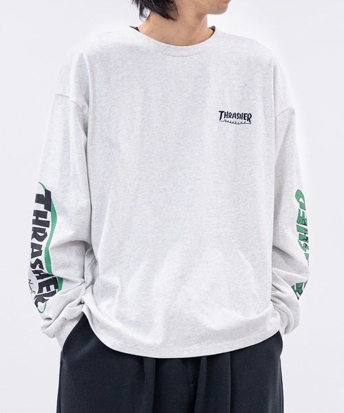 THRASHER（スラッシャー）の「【at】〔THRASHER/スラッシャー〕OE天竺 バックプリント/袖プリント Long Sleeve T-shirt（Tシャツ/カットソー・メンズ・ホワイト系1/ホワイト系2/ブラック系1/ブラック系2/ライトグレー系1/ライトグレー系2/ダークグリーン系1/ダークグリーン系2/ホワイト系4/ブラック系3/ライトグレー系4/ホワイト系3/ブラック系4/ライトグレー系3/ホワイト系5/ブラック系5/ブラック系6/ブラック系7/ホワイト系7/ライトグレー系5/ライトグレー系6/ライトグレー系7/ホワイト系6・MEDIUM/LARGE）」の19枚目の写真