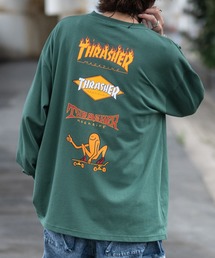 THRASHER | 【at】〔THRASHER〕OE天竺 バックプリント/袖プリント Long Sleeve T-shirt(Tシャツ/カットソー)