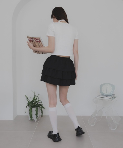 3.3 Field Trip （3.3フィールドトリップ）の「3.3 Field Trip／マフラーツキボタンT（Tシャツ/カットソー・レディース・ホワイト/シルバーグレー/ブルー・FREE）」の15枚目の写真