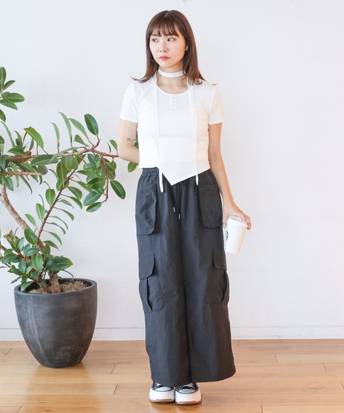 3.3 Field Trip （3.3フィールドトリップ）の「3.3 Field Trip／マフラーツキボタンT（Tシャツ/カットソー・レディース・ホワイト/シルバーグレー/ブルー・FREE）」の13枚目の写真