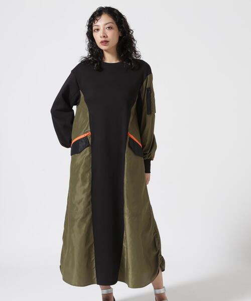Risley（リズレー）の「Risley/リズレー/ミリタリーワンピース（ワンピース・レディース・ブラック/グレー・F）」の3枚目の写真