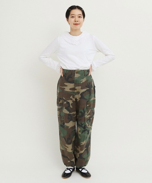 Dot&Stripes CHILD WOMAN(ドットアンドストライプス チャイルドウーマン)の「30/-天竺 ティアードコットンレースプルオーバー(Tシャツ/カットソー・レディース・ホワイト・FREE)」の21枚目の写真