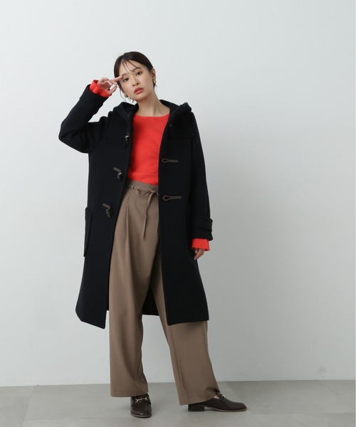 N.（N. Natural Beauty Basic）（エヌエヌナチュラルビューティーベーシック）の「◆二重織メルトンダッフルコート（ダッフルコート・レディース・グレー/オフホワイト/ネイビー・MEDIUM/SMALL）」の12枚目の写真