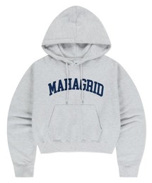 『mahagrid/マハグリッド』VARSITY LOGO CROP HOODIE/バーシティーロゴ クロップ プルオーバーパーカー