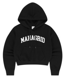 『mahagrid/マハグリッド』VARSITY LOGO CROP HOODIE/バーシティーロゴ クロップ プルオーバーパーカー