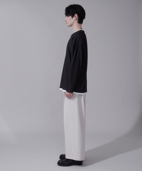 BROWNY（ブラウニー）の「BROWNY/フェイクレイヤードキーネックT（Tシャツ/カットソー・メンズ・ベージュ/チャコール・LARGE/MEDIUM）」の17枚目の写真