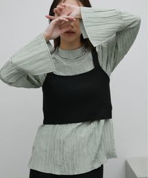Aunt Marie's（アントマリーズ）の「スタンドネック楊柳サテンブラウス（シャツ/ブラウス・レディース）」